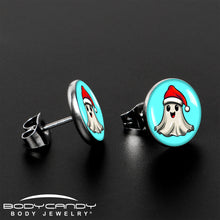 Load image into Gallery viewer, Holiday Christmas Spirit Ghost Stud Earrings by Onyx O
