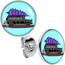 Load image into Gallery viewer, Holiday Christmas Hearse Stud Earrings by Onyx O
