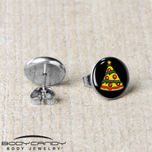 Load image into Gallery viewer, Christmas Holiday Pizza Tree Stud Earrings by Onyx O
