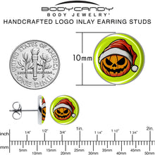 Load image into Gallery viewer, Christmas Holiday Santa Hat Pumpkin Stud Earrings by Onyx O
