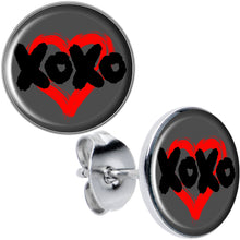 将图片加载到图库查看器，XOXO Heart Stud Earrings by Onyx O

