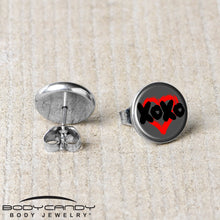 将图片加载到图库查看器，XOXO Heart Stud Earrings by Onyx O

