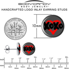 将图片加载到图库查看器，XOXO Heart Stud Earrings by Onyx O
