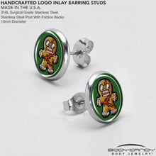 Load image into Gallery viewer, Christmas Holiday Zombie Gingergread Man Stud Earrings by Onyx O
