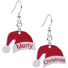 将图片加载到图库查看器，Custom Santa Hat Personalized Fishhook Dangle Earrings
