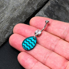 Load image into Gallery viewer, Clear Gem Festive Easter Decorated Egg Dangle Belly Ring
