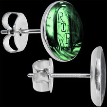 Load image into Gallery viewer, RIP Tombstone Glow in the Dark Stud Earrings
