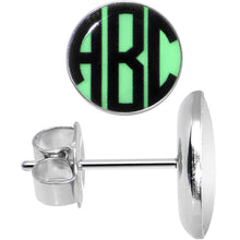 Load image into Gallery viewer, Glow in the Dark Custom Initial Personalized Logo Stud Earrings
