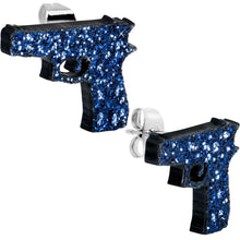 Load image into Gallery viewer, Blue Glitter Gun Stud Earrings Set

