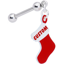 将图片加载到图库查看器，Custom Personalized Holiday Christmas Stocking Dangle Cartilage Earring
