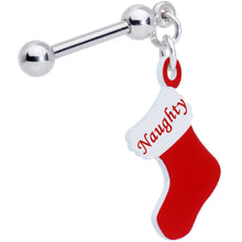 将图片加载到图库查看器，Handmade 3/8 Naughty Christmas Stocking Dangle Cartilage Earring
