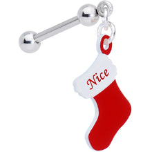 将图片加载到图库查看器，Handmade 3/8 Nice Christmas Stocking Dangle Cartilage Earring
