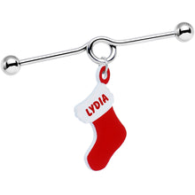 将图片加载到图库查看器，Custom Handcrafted Personalized Holiday Christmas Stocking Industrial Barbell
