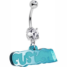 将图片加载到图库查看器，Custom Clear Gem Acrylic Lucite Name Dangle Belly Ring
