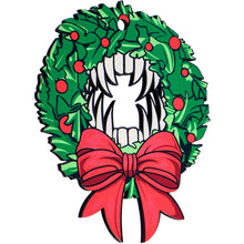 Load image into Gallery viewer, Wood Holiday Vampire Wreath Christmas Ornament
