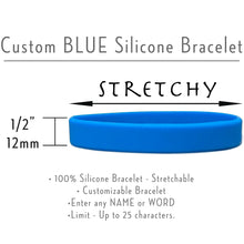 Load image into Gallery viewer, Custom No. 1 BLUE Silicone Bracelet
