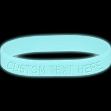 Load image into Gallery viewer, Custom No. 1 Glow in the Dark Silicone Bracelet
