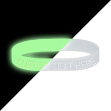 Load image into Gallery viewer, Custom No. 1 Glow in the Dark Silicone Bracelet

