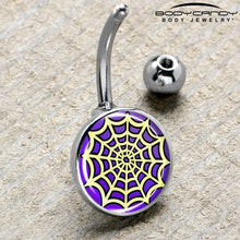 将图片加载到图库查看器，Two Tone Spider Web Belly Ring by Onyx O
