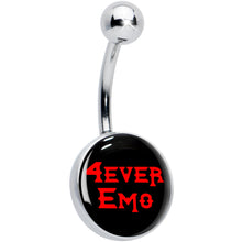 Load image into Gallery viewer, Black Red 4 Ever Emo Belly Ring by Onyx O
