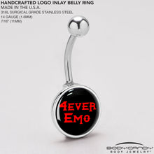 Load image into Gallery viewer, Black Red 4 Ever Emo Belly Ring by Onyx O
