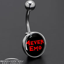Load image into Gallery viewer, Black Red 4 Ever Emo Belly Ring by Onyx O
