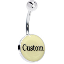 将图片加载到图库查看器，Custom Glow in the Dark Personalized Name Dangle Belly Ring
