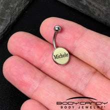 将图片加载到图库查看器，Custom Glow in the Dark Personalized Name Dangle Belly Ring
