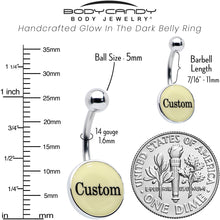 将图片加载到图库查看器，Custom Glow in the Dark Personalized Name Dangle Belly Ring
