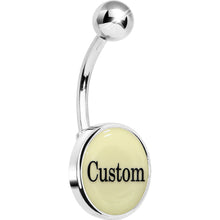 将图片加载到图库查看器，Custom Glow in the Dark Personalized Name Dangle Belly Ring
