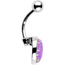 Load image into Gallery viewer, Party Pink Synthetic Opal Stainless Steel Bottom Mount Belly Ring
