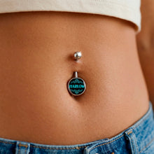 Load image into Gallery viewer, Custom Teal Personalized Name Belly Ring
