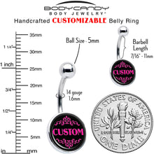 将图片加载到图库查看器，Custom Pink Personalized Name Belly Ring
