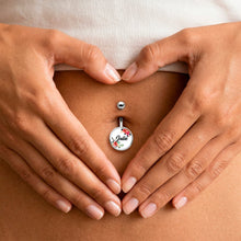 将图片加载到图库查看器，Custom Floral Personalized Name Belly Ring
