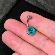 将图片加载到图库查看器，Custom Teal Mandala Personalized Name Belly Ring
