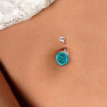 将图片加载到图库查看器，Custom Teal Mandala Personalized Name Belly Ring
