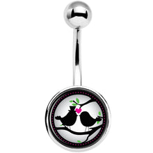 Load image into Gallery viewer, Lovebirds Silhouette Belly Ring
