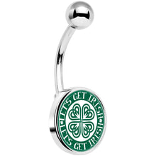 Load image into Gallery viewer, Lets Get Irish Celtic Shamrock Belly Ring
