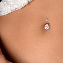 将图片加载到图库查看器，Watercolor Flower Animal Skull Belly Ring
