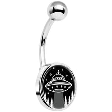 Load image into Gallery viewer, Black and White UFO Belly Ring

