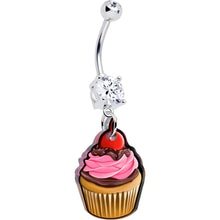 将图片加载到图库查看器，Double Gem Valentine Cupcake Dangle Belly Ring by Onyx O
