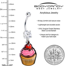 将图片加载到图库查看器，Double Gem Valentine Cupcake Dangle Belly Ring by Onyx O
