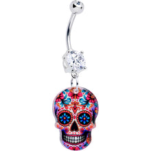 将图片加载到图库查看器，Acrylicious Happy Sugar Skull Dangle Belly Ring
