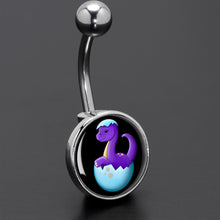 Load image into Gallery viewer, Baby Dinosaur Belly Ring by Onyx O

