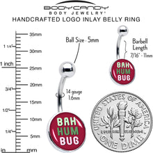 Load image into Gallery viewer, Bah Humbug Holiday Grouch Belly Ring by Onyx O
