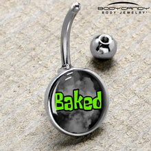 Load image into Gallery viewer, Logo Baked Stoner Belly Ring by Onyx O
