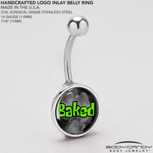 Load image into Gallery viewer, Logo Baked Stoner Belly Ring by Onyx O
