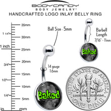 Load image into Gallery viewer, Logo Baked Stoner Belly Ring by Onyx O
