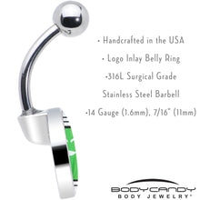 将图片加载到图库查看器，Battery Full Belly Ring by Onyx O
