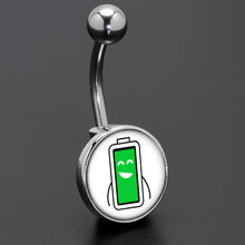 将图片加载到图库查看器，Battery Full Belly Ring by Onyx O
